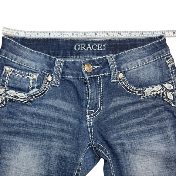 GRACE in LA Women’s Embellished Jean Capris Size 26 - Picture 12 of 15